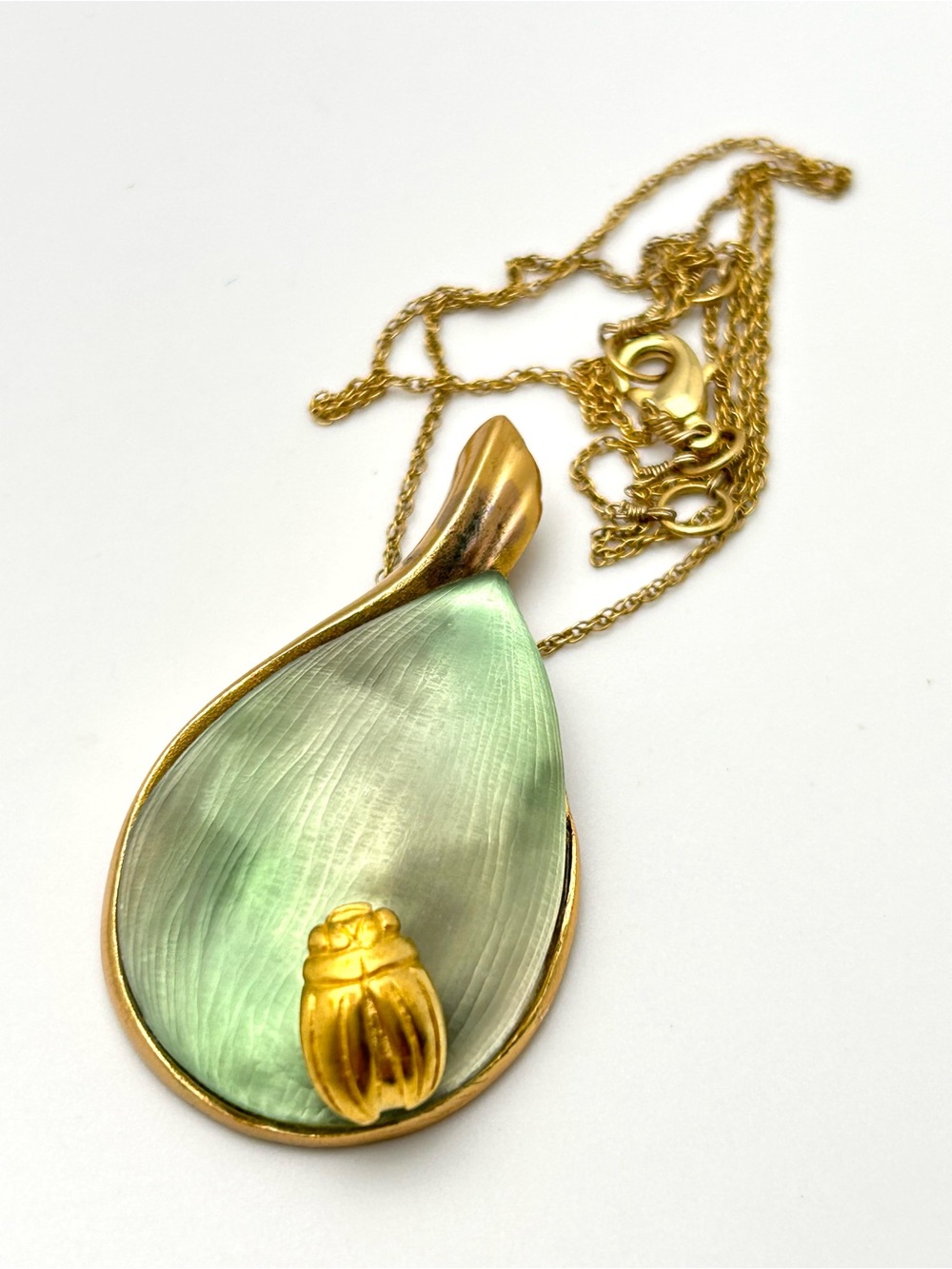 Alexis Bittar Green Teardrop Pendant Necklace
